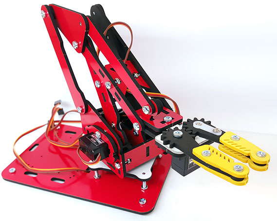 ArmUno 2.0 Robot Arm Kit Red With Yellow Soft Jaws